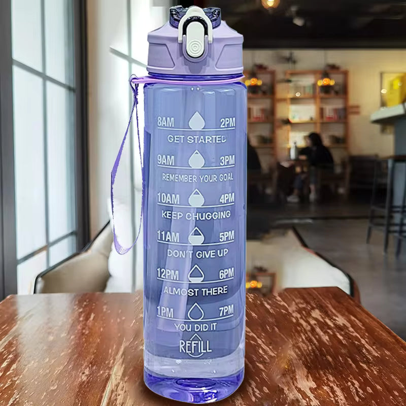 Lunvail ™ 800 ml láhve sportovní vody-láhev bez úniku BPA s časovým označením pro fitness, cestování a denní hydrataci