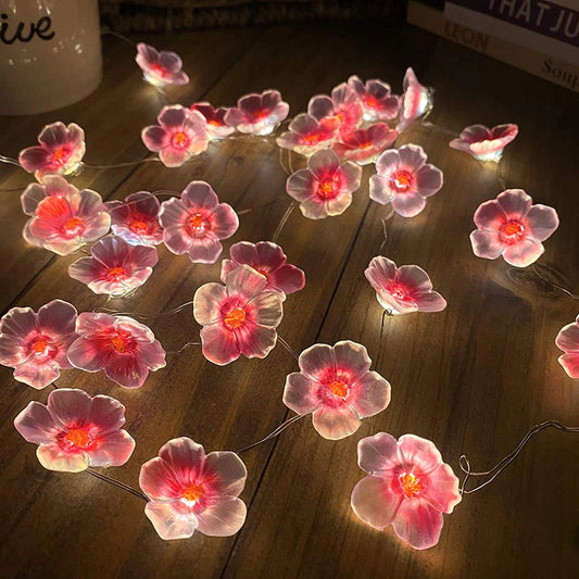 LUNVAIL ™ 3M/2M Pink Cherry Blossom LED Fairy Lights-USB & Battery-Powered String Light (20/30 lysdioder)