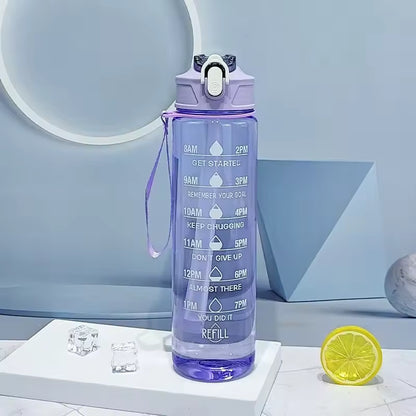 Lunvail ™ 800 ml láhve sportovní vody-láhev bez úniku BPA s časovým označením pro fitness, cestování a denní hydrataci