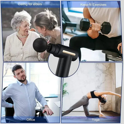 Propulse ™ Mini 4-Kopf-Massagewaffe-Leichte Tiefgewebe-Faszienpistole für Muskelwiederherstellung und Schmerzlinderung (3200 U / min, Ultra-Anstand)