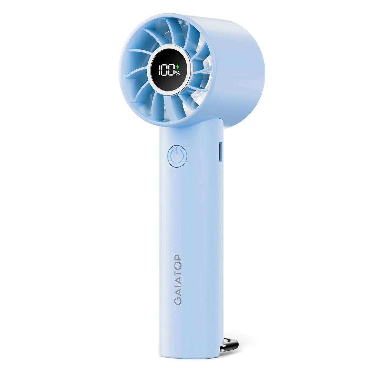 GAIATOP Portable Mini Fan with LED Display & Flashlight – 3 Speeds, USB Rechargeable, Handheld & Desktop Cooling