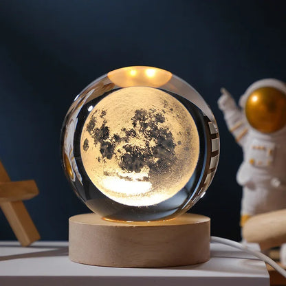 🌌 3DギャラクシークリスタルボールLEDナイトライトUSB充電式|暖かい光|ホームデコレーション＆ギフト