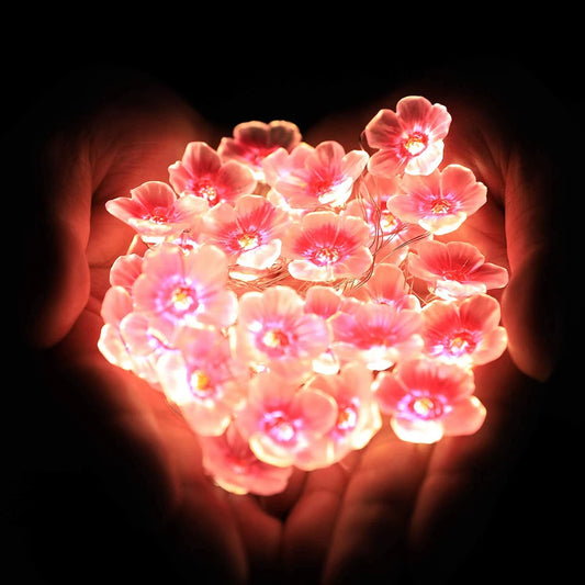 LUNVAIL ™ 3M/2M Pink Cherry Blossom LED Fairy Lights-USB & Battery-Powered String Light (20/30 lysdioder)