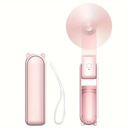 lunvail™ポータブルミニUSB充電式ハンドヘルドファン -  3速、折りたたみ式、旅行準備