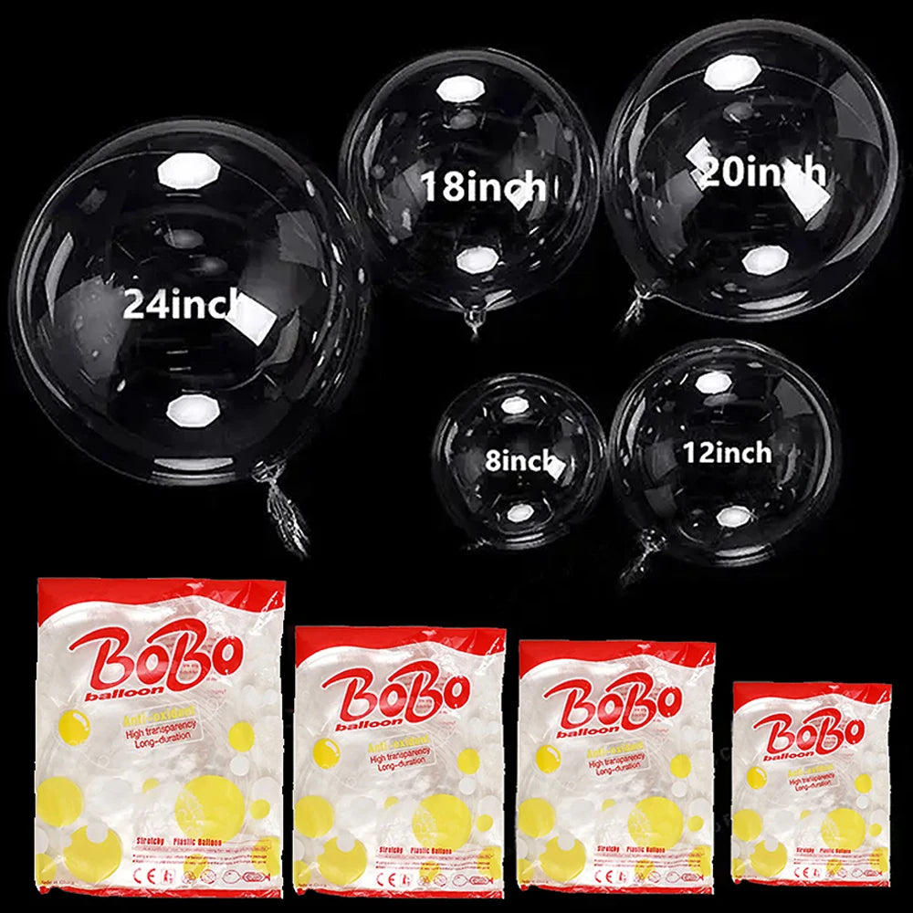 🎈 <tc>Lunvail</tc>™ Balúin BOBO Trédhearcacha – 10 bpíosa Balúin Mboilgeog Glan (8–24 Orlach)