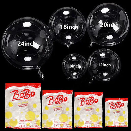 🎈 LUNVAIL ™ Transparenta Bobo Balloons - 10st Clear Bubble Balloons (8–24 tum)
