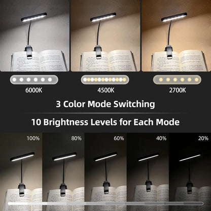 📖 14 LEDs Rechargeable Book Light – Dimmable, Flexible & Portable Reading Lamp