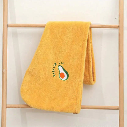 Lunvail™刺繍コーラルフリースヘアドライキャップ - 女性用の超吸収性クイックドライタオル