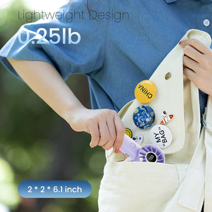 GAIATOP Portable Mini Fan with LED Display & Flashlight – 3 Speeds, USB Rechargeable, Handheld & Desktop Cooling