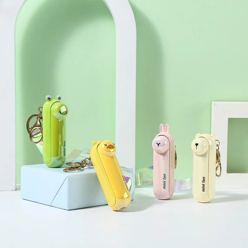 lunvail™かわいいミニポータブルファン - 折りたたみ可能、USBリカルゲイ可能、3速