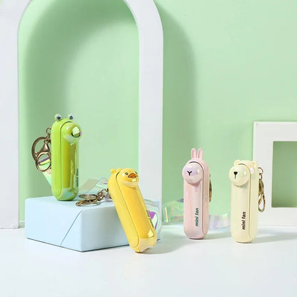 lunvail™かわいいミニポータブルファン - 折りたたみ可能、USBリカルゲイ可能、3速
