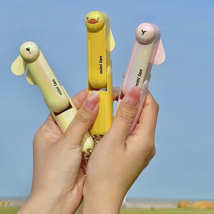 lunvail™かわいいミニポータブルファン - 折りたたみ可能、USBリカルゲイ可能、3速