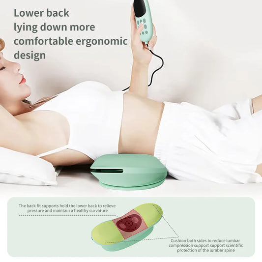 <tc>Lunvail</tc>™ FlexiBack 3-in-1 腰部マッサージャー – 温感、エアサポート、優しい振動機能を備えたスマートな背中枕