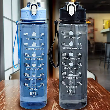 Lunvail ™ 800 ml láhve sportovní vody-láhev bez úniku BPA s časovým označením pro fitness, cestování a denní hydrataci