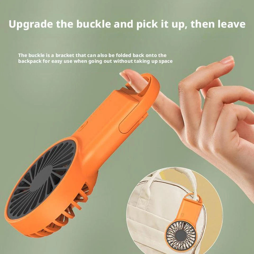🌬️ Mini Portable USB Cooling Fan with Hook – Rechargeable & Powerful